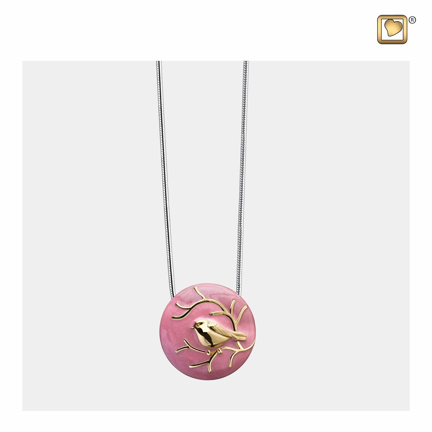 Blessing Birds™ Pink Gold Vermeil Sterling Silver Cremation Pendant