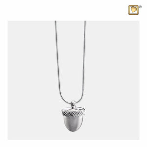Acorn™ Shaped Two Tone Sterling Silver Cremation Jewelry Pendant Necklace