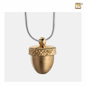 Acorn™ shaped Gold Vermeil Two Tone Sterling Silver Cremation Jewelry Pendant