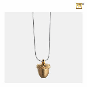 Acorn™ shaped Gold Vermeil Two Tone Sterling Silver Cremation Jewelry Pendant Necklace