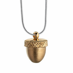 Acorn™ shaped Gold Vermeil Two Tone Sterling Silver Cremation Jewelry Pendant