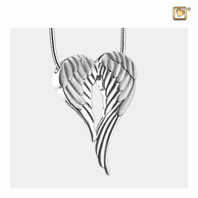 Angel Wings™ Shaped Sterling Silver Cremation Pendant