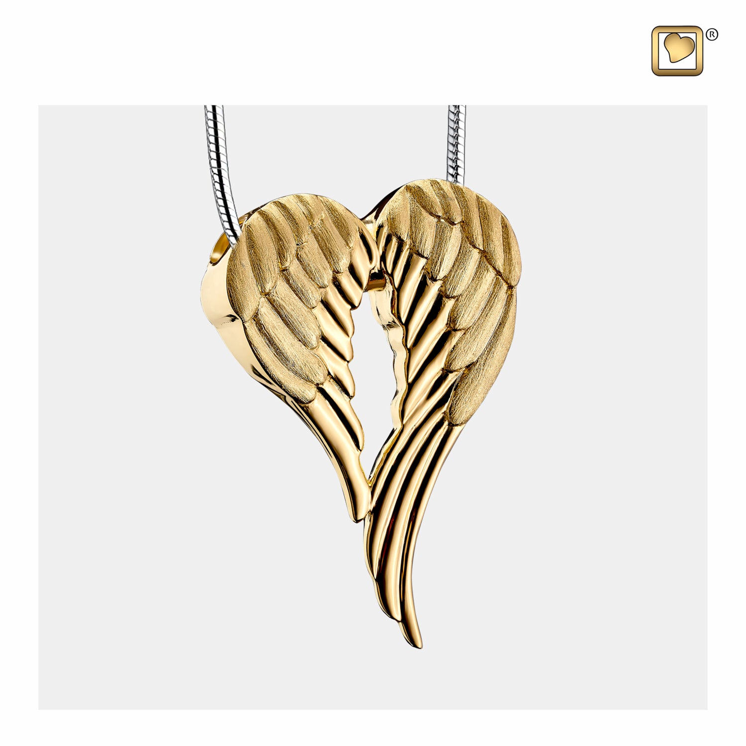 Angel Wings™ Gold Vermeil Two Tone Sterling Silver Cremation Pendant