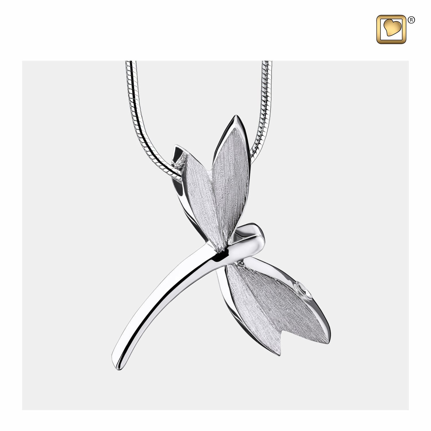 Dragonfly™ Shaped Two Tone Sterling Silver Cremation Pendant