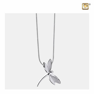 Dragonfly™ Shaped Two Tone Sterling Silver Cremation Pendant Necklace