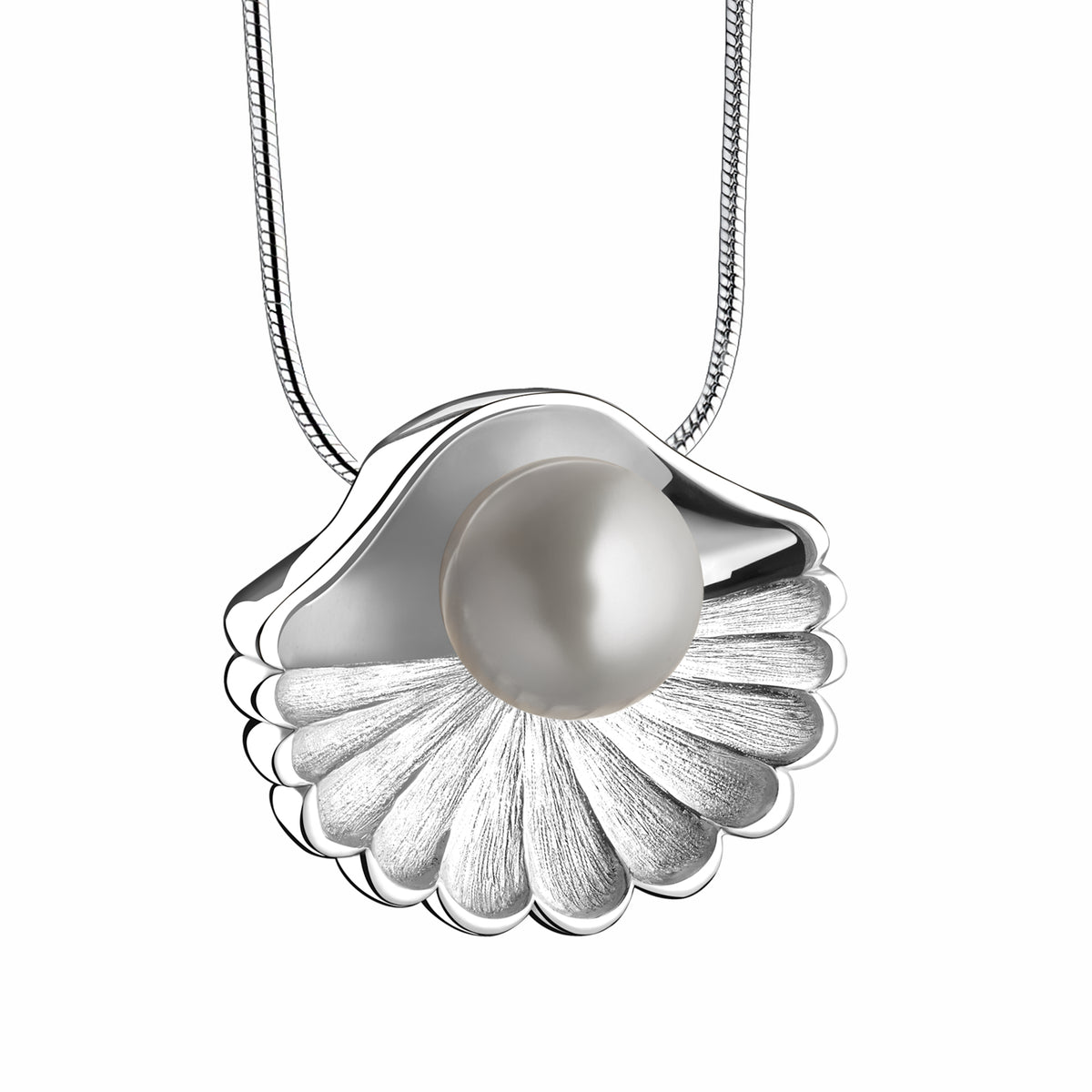 Sea Shell™ Pearl Sterling Silver Cremation Pendant - GetUrns