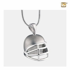 Football Helmetª Two Tone Sterling Silver Cremation Pendant