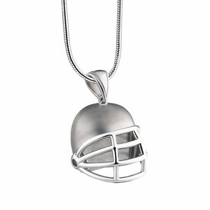 Football Helmet™ Two Tone Sterling Silver Cremation Pendant