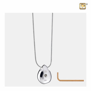 TearDrop™ with Crystal Pendant Sterling Silver Cremation Jewelry