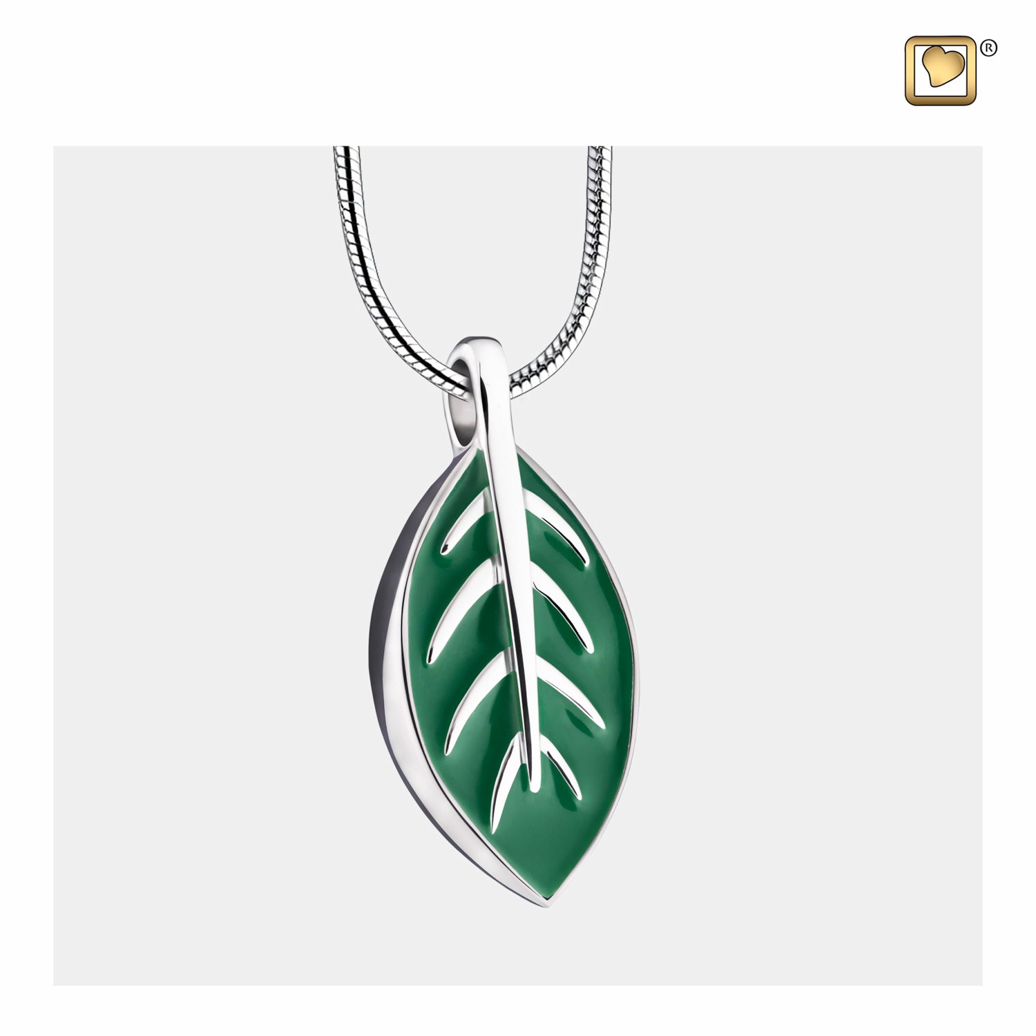 Leaf™ Enamel Sterling Silver Cremation Pendant