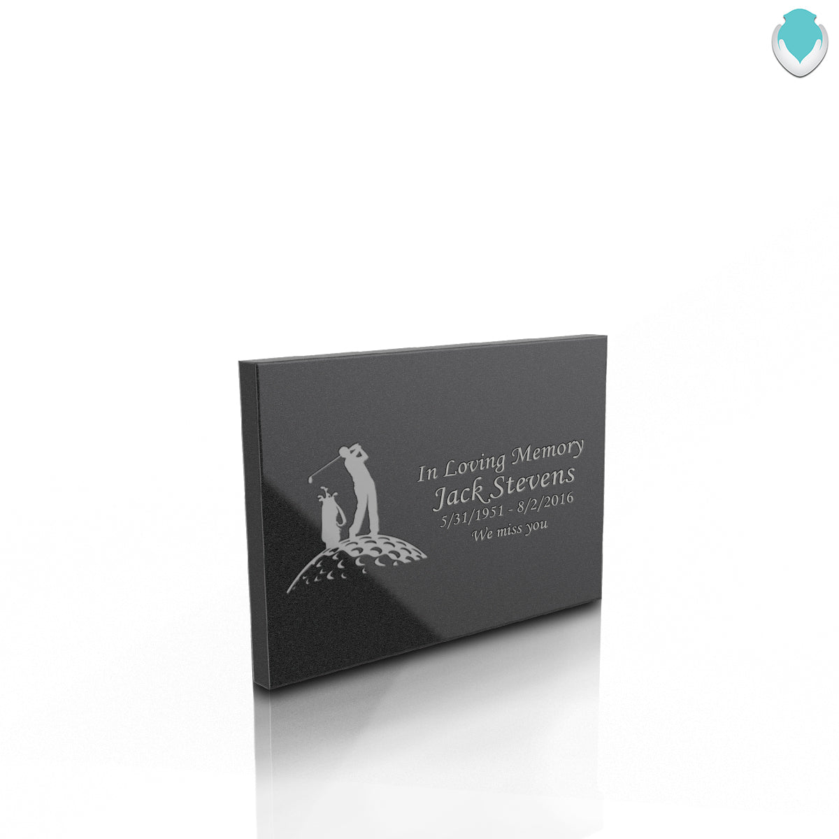 Custom Engraved Black Granite Plaque - Horizontal