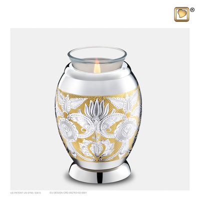 Tealight Ornate Floral Cremation Urn