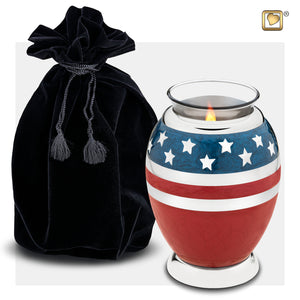 Tealight Stars & Stripes Cremation Urn