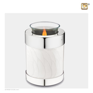 Tealight Pearl Silver Cremation Urn