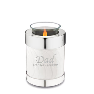 Tealight Pearl Silver Cremation Urn