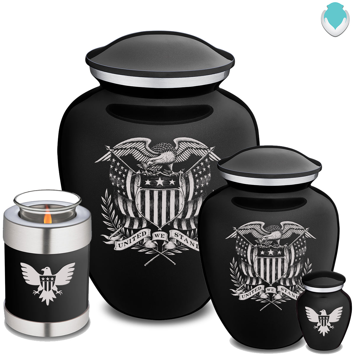 Keepsake Embrace Black American Glory Cremation Urn