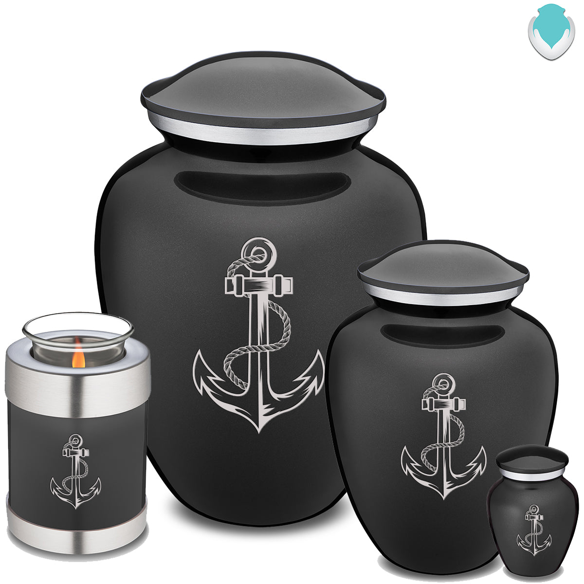 Adult Embrace Charcoal Anchor Cremation Urn