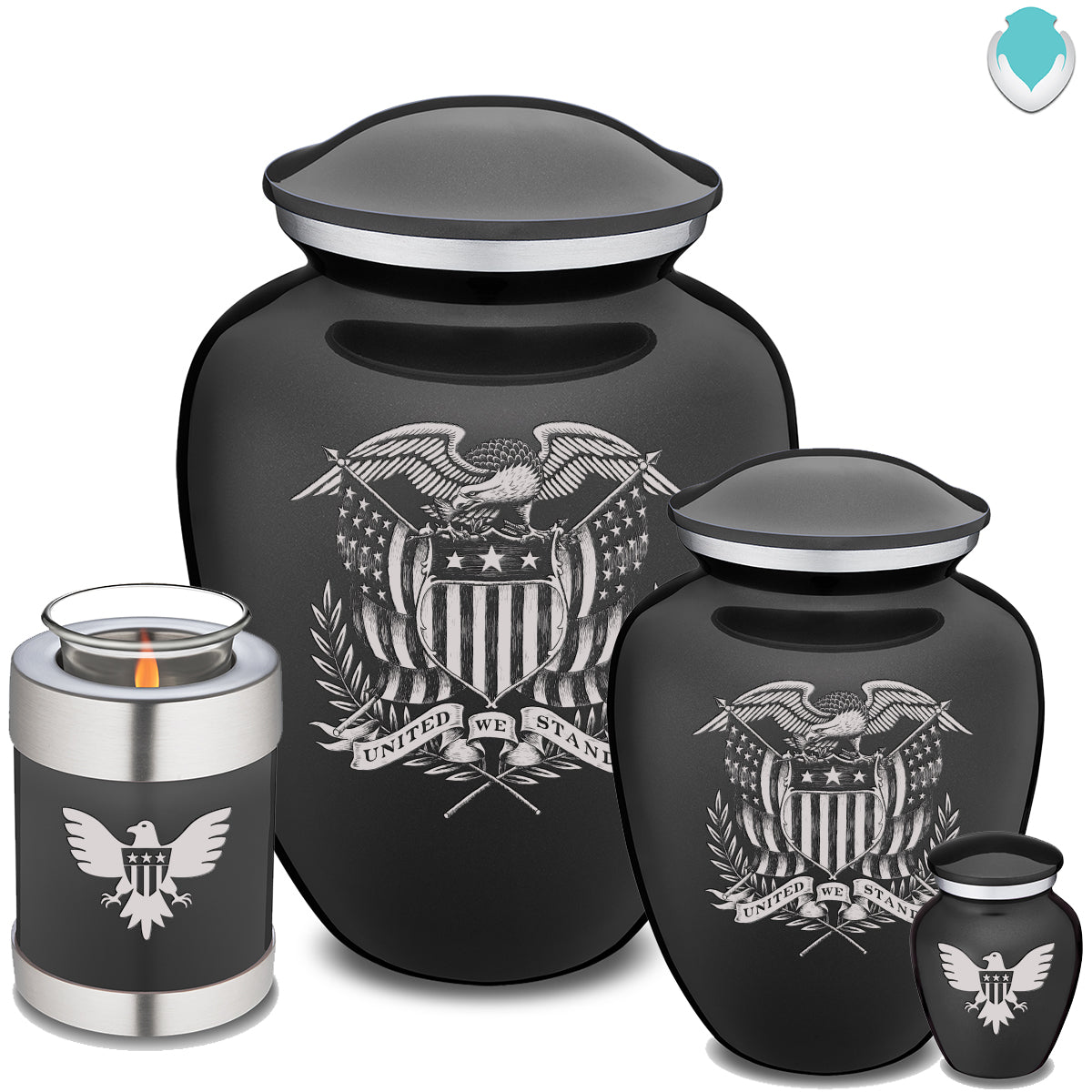 Medium Embrace Charcoal American Glory Cremation Urn