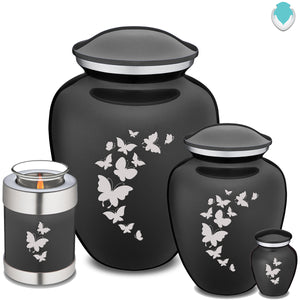 Medium Embrace Charcoal Butterfly Cremation Urn