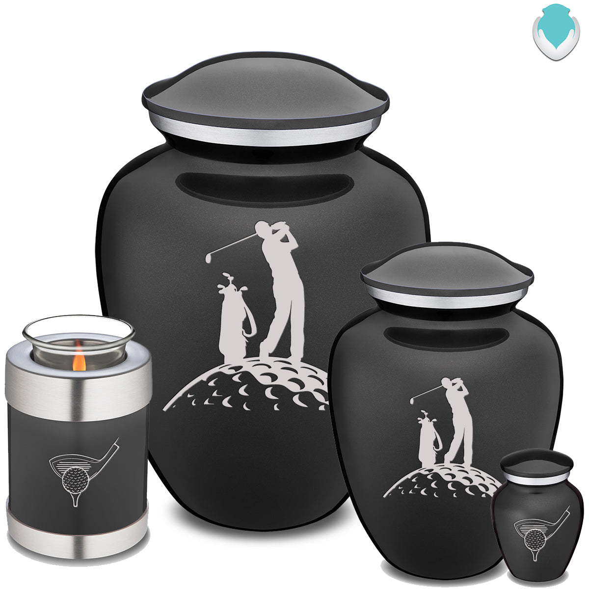 Adult Embrace Charcoal Golfer Cremation Urn