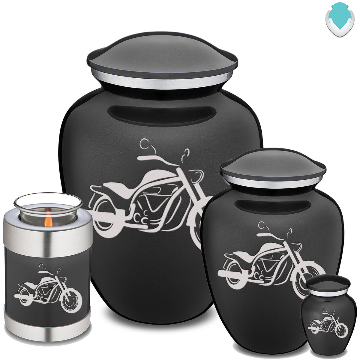 Adult Embrace Charcoal Motorcycle Cremation Urn