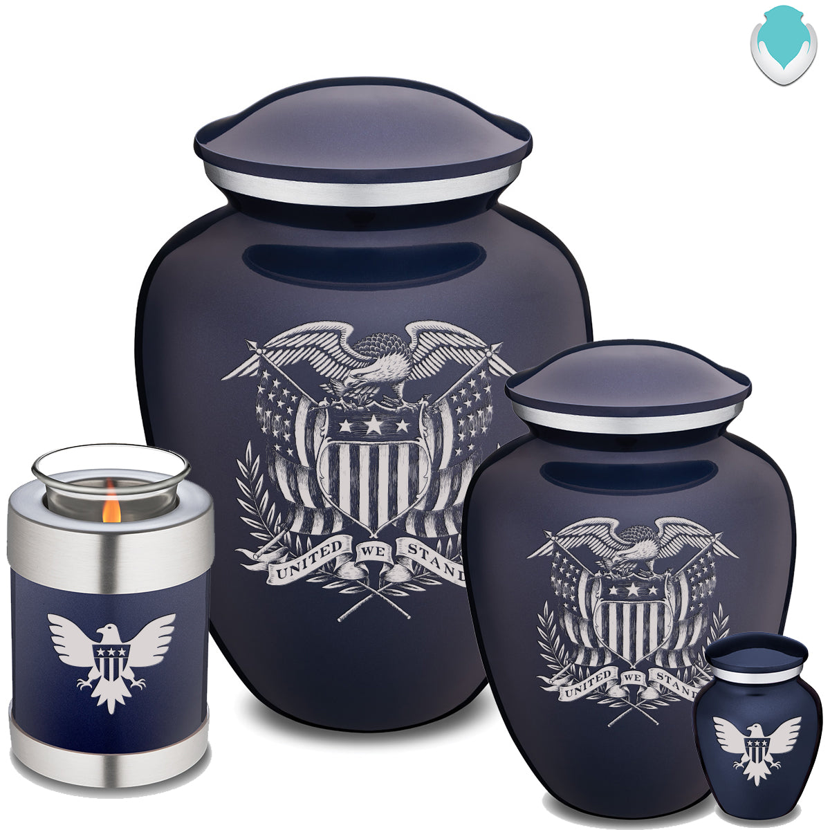 Keepsake Embrace Cobalt Blue American Glory Cremation Urn