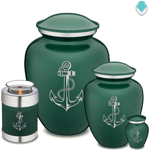 Adult Embrace Green Anchor Cremation Urn