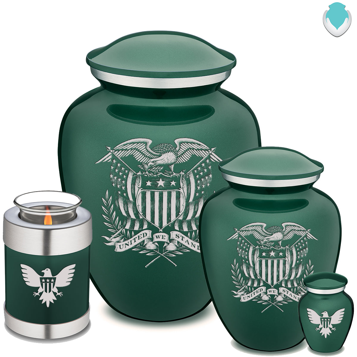 Adult Embrace Green American Glory Cremation Urn