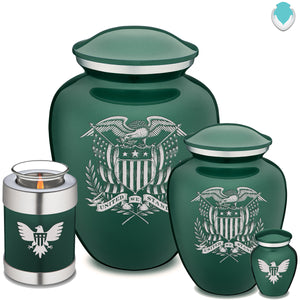 Medium Embrace Green American Glory Cremation Urn