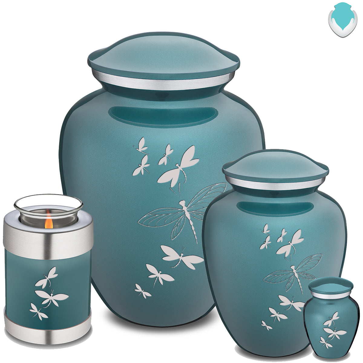 Adult Embrace Teal Dragonflies Cremation Urn