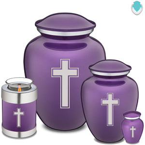 Keepsake Embrace Purple Simple Cross Cremation Urn