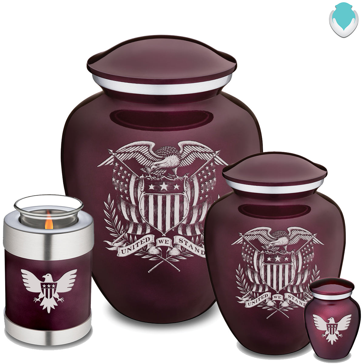 Medium Embrace Cherry Purple American Glory Cremation Urn