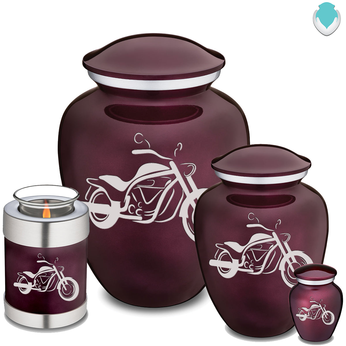 Keepsake Embrace Cherry Purple Motorcycle Cremation Urn