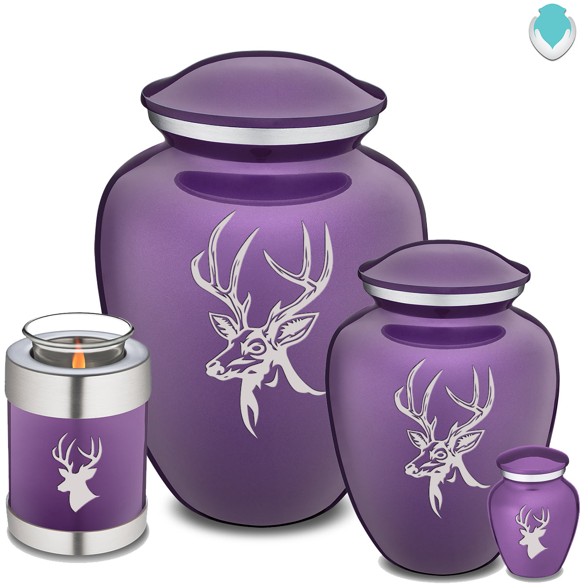 Keepsake Embrace Purple Deer Cremation Urn