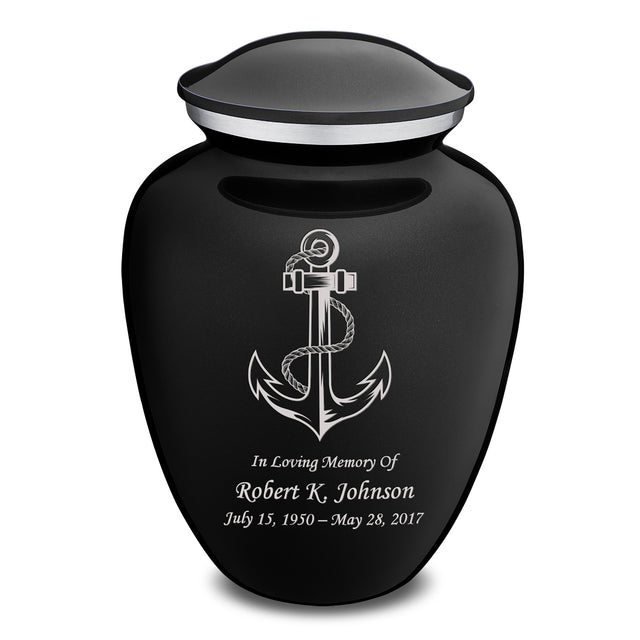 Adult Embrace Black Anchor Cremation Urn