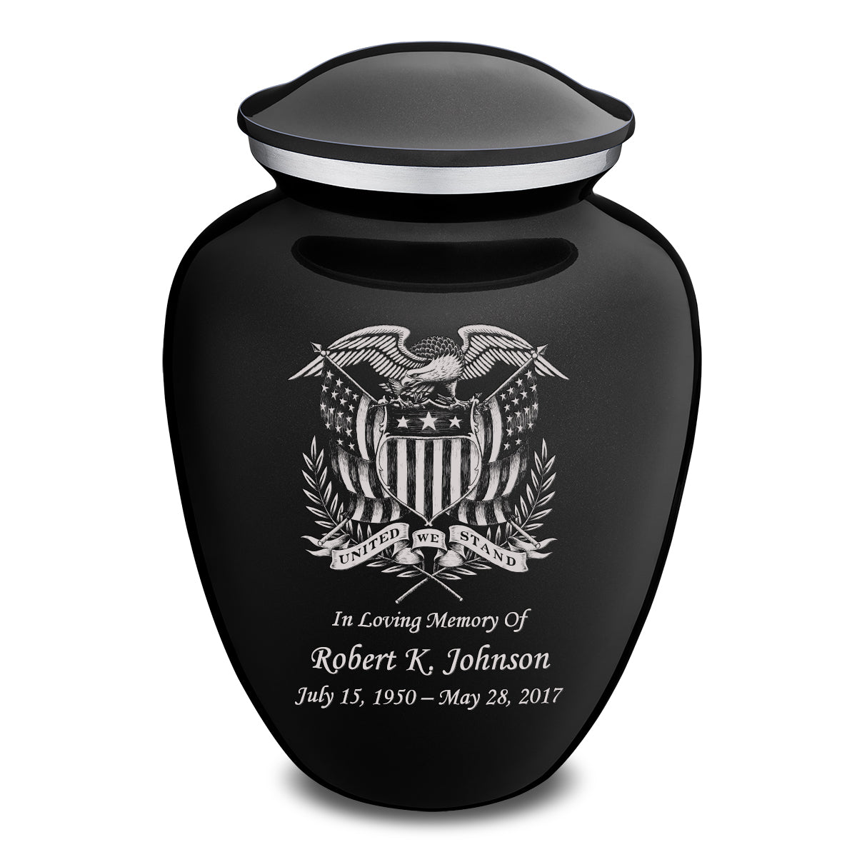 Adult Embrace Black American Glory Cremation Urn