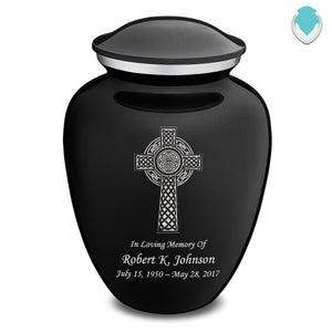 Adult Embrace Black Celtic Cross Cremation Urn
