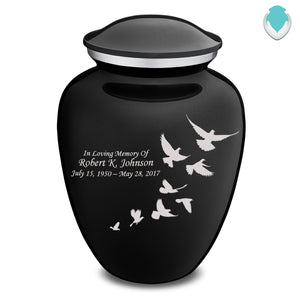 Adult Embrace Black Doves Cremation Urn
