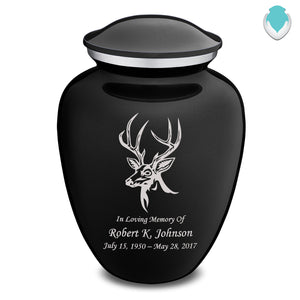 Adult Embrace Black Deer Cremation Urn