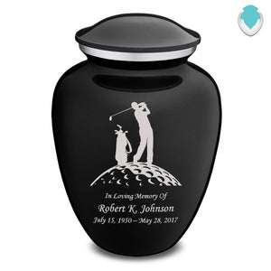 Adult Embrace Black Golfer Cremation Urn
