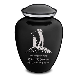 Adult Embrace Black Golfer Cremation Urn