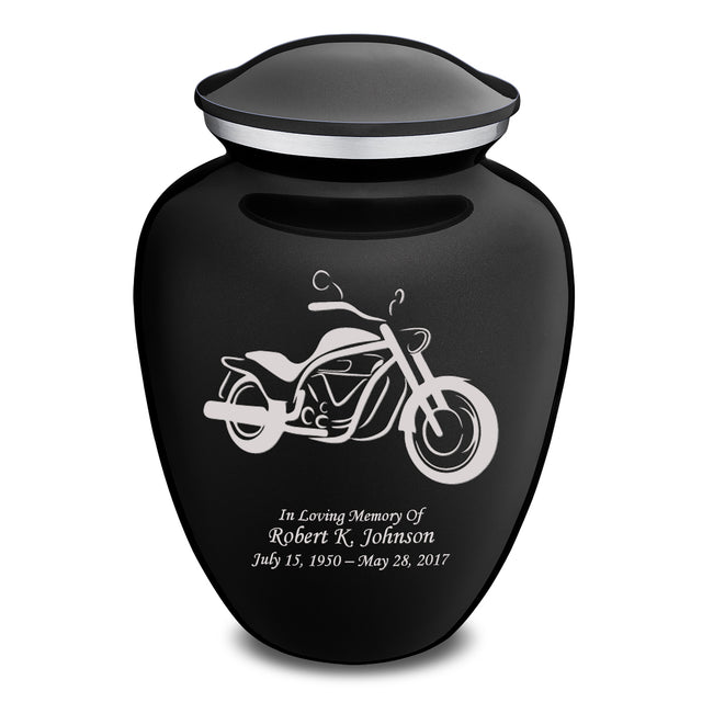 Adult Embrace Black Motorcycle Cremation Urn