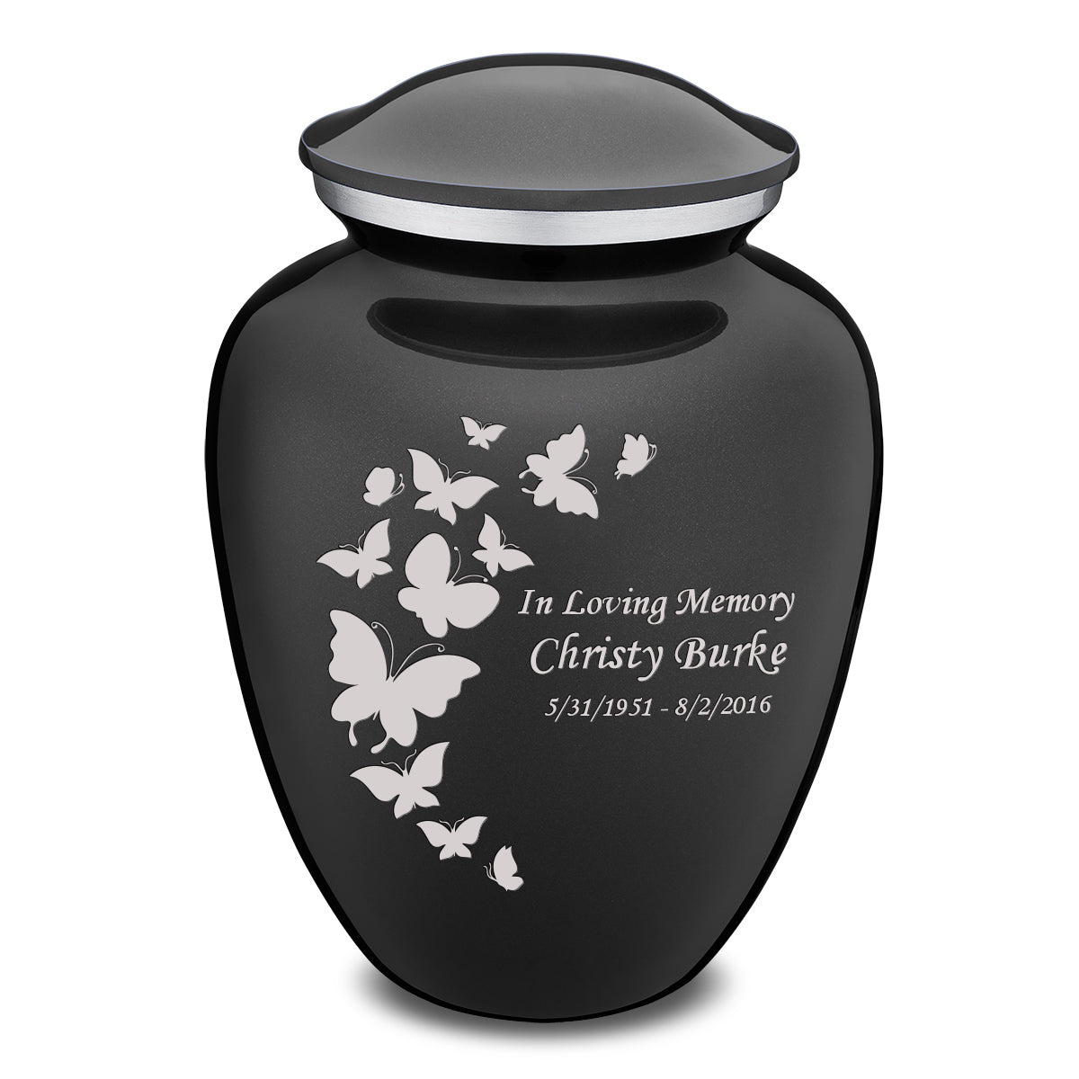 Adult Embrace Charcoal Butterfly Cremation Urn