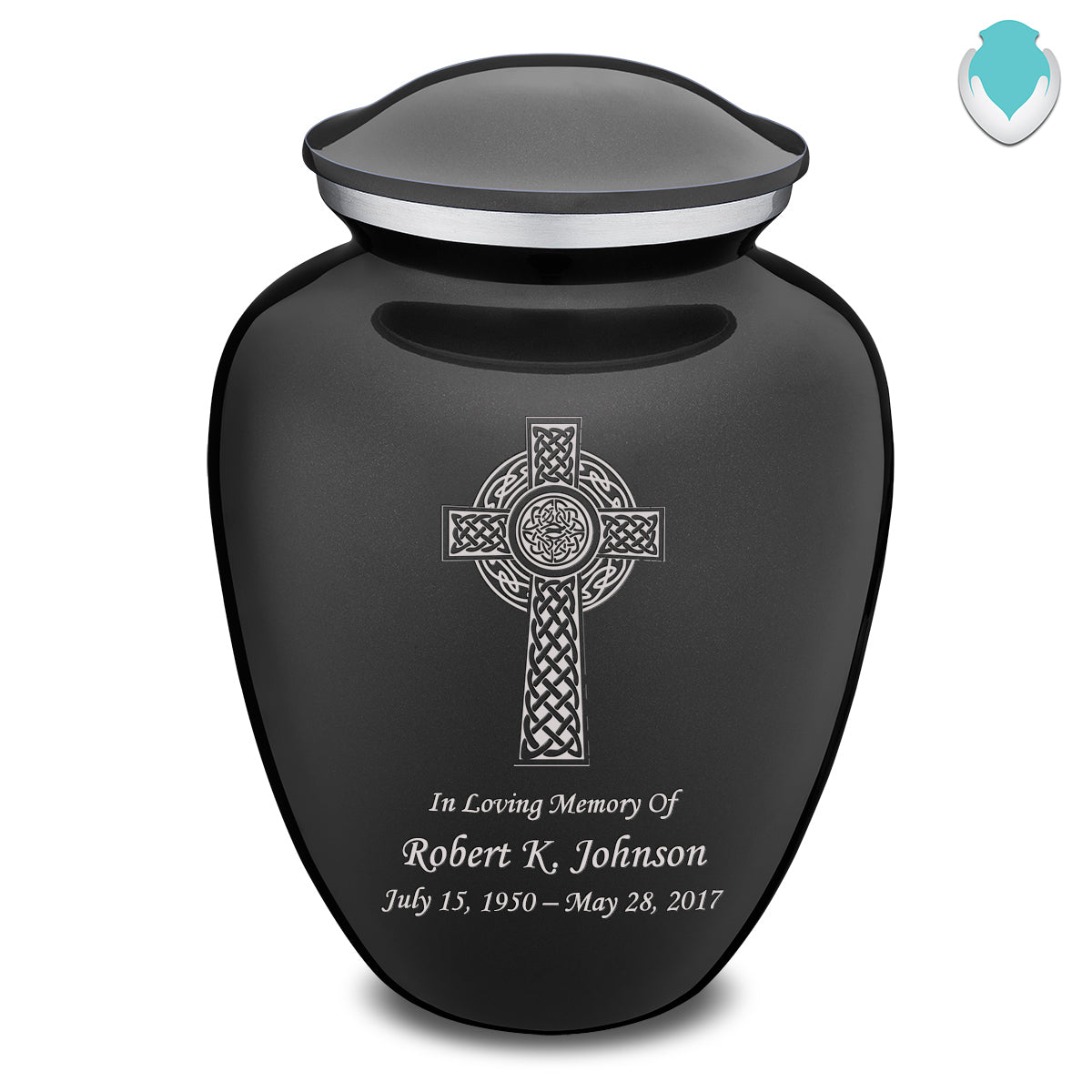 Adult Embrace Charcoal Celtic Cross Cremation Urn