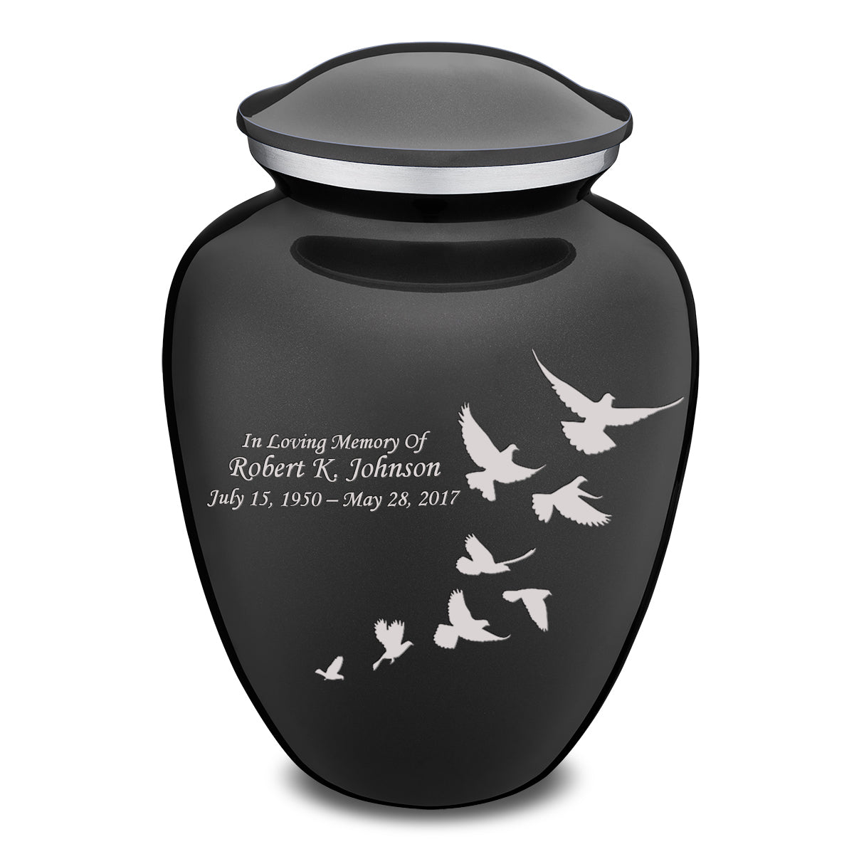 Adult Embrace Charcoal Doves Cremation Urn