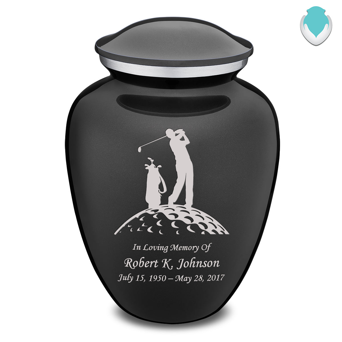 Adult Embrace Charcoal Golfer Cremation Urn