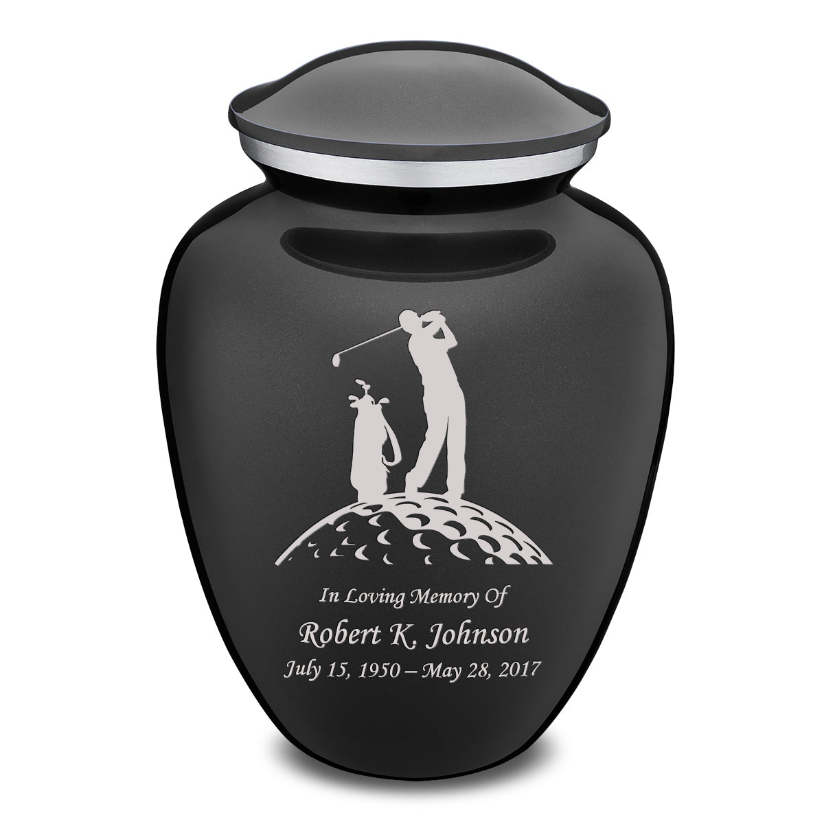 Adult Embrace Charcoal Golfer Cremation Urn