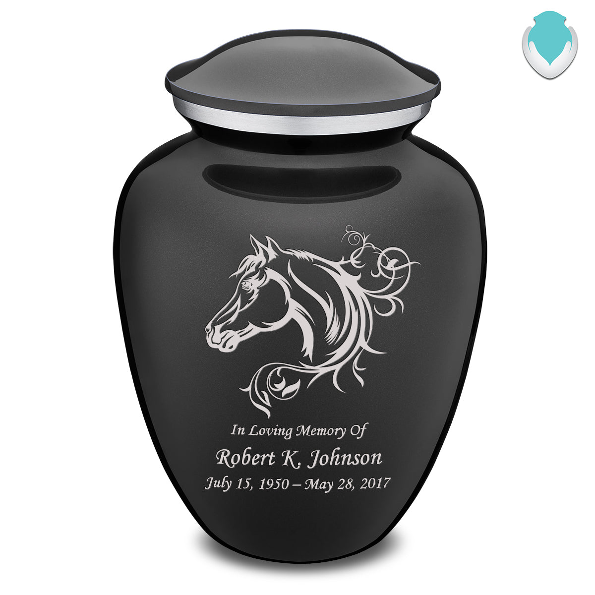 Adult Embrace Charcoal Horse Cremation Urn