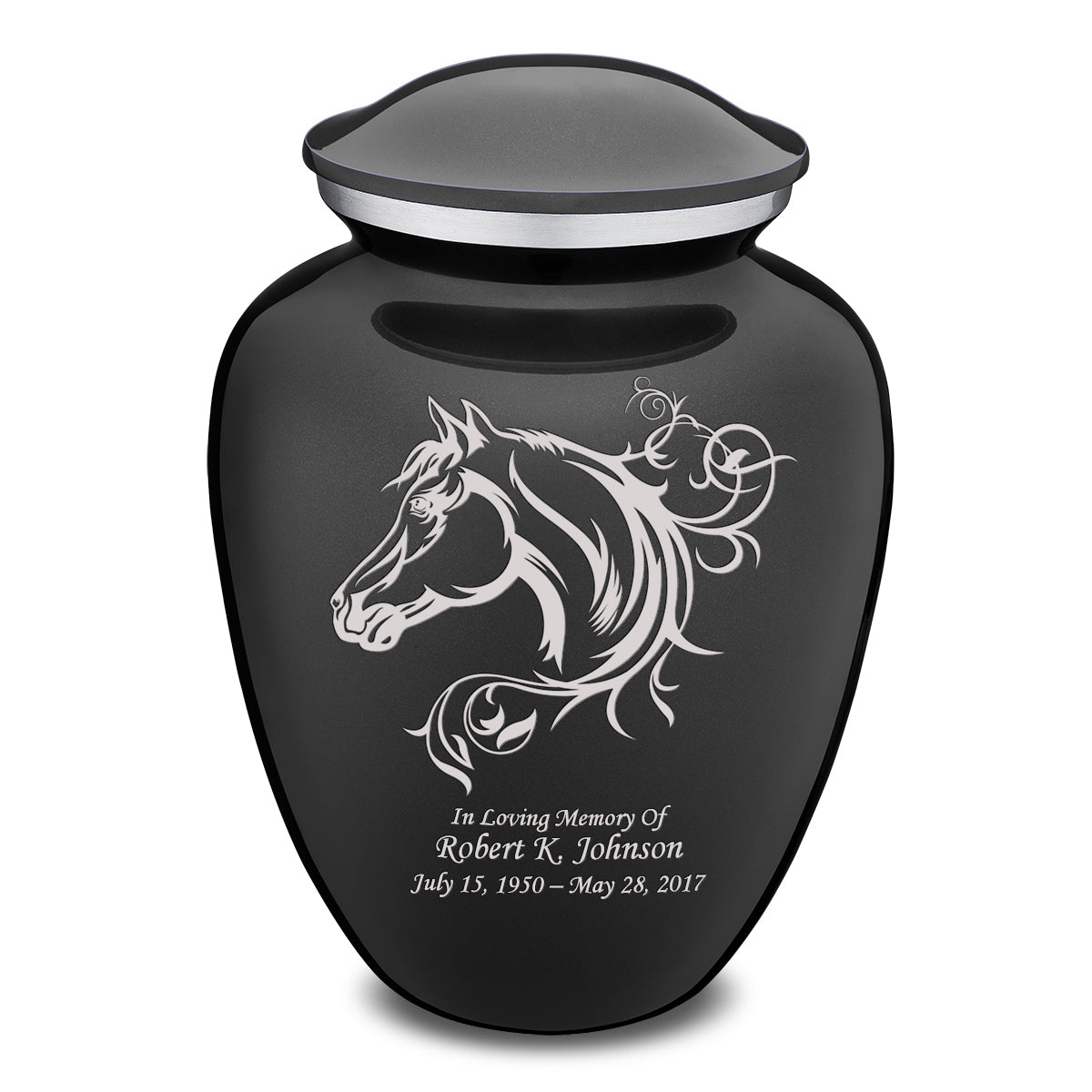 Adult Embrace Charcoal Horse Cremation Urn