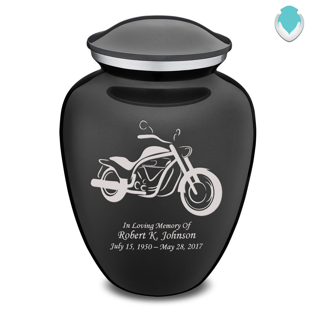 Adult Embrace Charcoal Motorcycle Cremation Urn